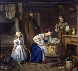 Hoitaja vieraili sairaan lapsensa Wenigin luona, Karl Bogdanovich (1830-1908)