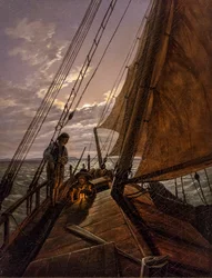 Purjevene, vuoden 1820 jälkeen (Öljy kankaalle)