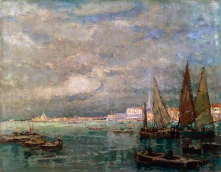 Maisema veneillä, 1800-luvun loppu tai 1900-luvun alku.