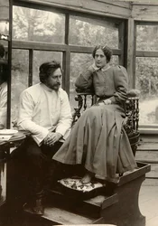 Venäläinen kirjailija Leonid Andrejev vaimonsa kanssa, 1900-luvun alku