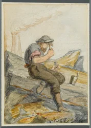 Kivityöläinen, 1864 (wc mustan median alipiirroksen päällä)