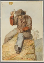 Kivityöläinen, 1864 (wc mustan median alipiirroksen päällä)