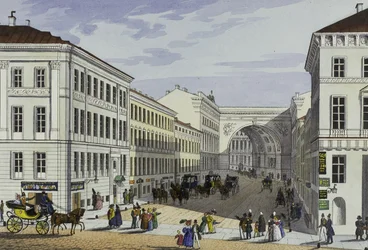 Millionnaya-katu ja Kotomin-talo Pietarissa, 1800-luvun ensimmäinen puolisko.