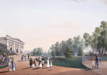 Näkymä puistoon lähellä Yelaginin palatsia, 1823