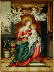 Neitsyt Maria ja lapsi (maalaus kankaalle)