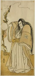 Näyttelijä Ichikawa Danzo IV Shutokuinina näytelmässä Tokimekuya O-Edo no Hatsuyuki, joka esitettiin Morita-teatterissa yhdentenätoista kuukautena vuonna 1780.