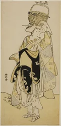 Näyttelijä Ichikawa Yaozo III Shiragikuna tanssisekvenssissä "Shinobu Uri" näytelmässä Hatsuhana Mimasu Soga, joka esitettiin Nakamura-teatterissa vuoden 1785 ensimmäisen kuukauden aikana.