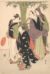 Kabuki Ac ja rs Segawa Chrysanthemum Woman Hyvä idea d Ichikawa Mon läpinäkyvä hyvä idea . . , hyttynen. 1790-luku.