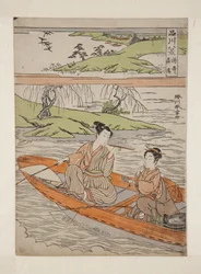 Descending Geese at Suzaki (Suzaki rakugan) (värillinen puupalikkaprintti)