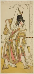 Näyttelijä Ichikawa Ebizo III Matsuo-maruna näytelmässä Sugawara Denju Tenarai Kagami, esitettiin Ichimura-teatterissa seitsemännessä kuussa, 1776