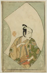 Näyttelijä Ichikawa Somegoro elokuvasta "A Picture Book of Stage Fans (Ehon butai ogi)"