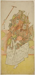 Näyttelijä Ichimura Uzaemon IX Lohikäärmekuninkaan ruumiillistumana näytelmässä Saki Masuya Ume on Kachidoki, joka esitettiin Ichimura-teatterissa vuoden 1778 yhdennentoista kuukauden aikana