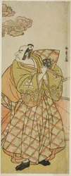 Näyttelijä Nakamura Nakazo I Watanabe no Tsunana näytelmässä Shitenno Tonoi no Kisewata, joka esitettiin Nakamura-teatterissa yhdestoista kuukaudessa, 1781