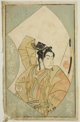 Näyttelijä Sawamura Tanosuke I elokuvasta "A Picture Book of Stage Fans (Ehon butai ogi)"