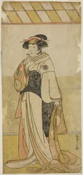 Yamashita Kinsaku II Lady Mankona (Manko Gozen) näytelmässä Hatsumombi Kuruwa Soga, joka esitettiin Nakamura-teatterissa ensimmäisenä kuukautena,