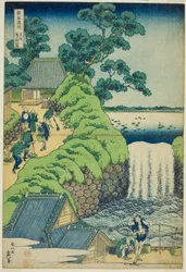 Aoigaokan putoukset itäisessä pääkaupungissa (Toto Aoigaoka no taki), sarjasta "A Tour of Waterfalls in Various Provinces (Shokoku taki meguri)"