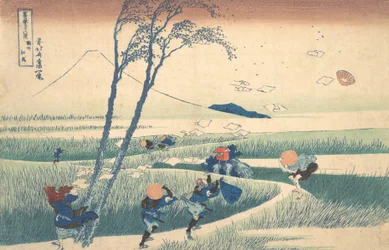 Ejiri Surugan maakunnassa Sunshu Ejiri, sarjasta Thirty-six Views of Mount ..., ca. 1830-32.