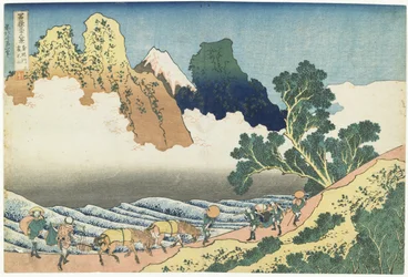Minobu-joki ja Fuji-vuori takaa katsottuna, 1831-1834