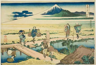 Kazu Nakahara Sagami P Rovinse (jalostamaton sake Nakahara), sarjasta `` Mr. Tirty x Näkymät Fuji-vuorelle (Fugaku Usaju Rokukei) 