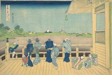 Sazai-sali Viidensadan Arhatin temppelissä Gohyaku Rakanji Sazaido, alkaen..., n. 1830-32.