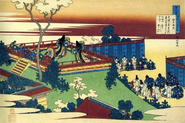 Sentin runosarja decent runoilijat : ""Henjo"" Estampe de Katsushika Hokusai (1760-1849) (ecole ukiyo-e) vers 1830 State Hermitage Saint Petersbourg