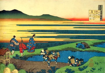 Serie de cent poems de cent runoilijat : ""Sanji Hitoshi"" Paysage Estampe de Katsushika Hokusai (1760-1849) (ecole ukiyo-e) vers 1830 State Hermitage Saint Petersbourg