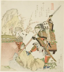 Sima Guang ja Shibata Katsuie, sarjasta "Viisi sisaruskuvaa Kiinasta ja Japanista Zakurogaki Groupille (Zakurogaki-ren goban no uchi wakan e-kyodai)"