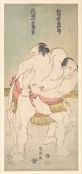 Sumo-painijat Wadagahara Jinshirō ja Kachōzan Gorokichi