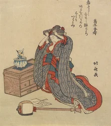 Nainen korjaa hiuksiaan, 1797-1819
