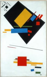 Suprematistinen maalaus Musta puolisuunnikas ja punainen neliö, 1915
