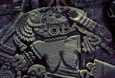 Amerikat; arkeologia; Meksiko; Templo Mayor; suuri atsteekkien temppeli; Coyolxauqui, 2010 (kuva)