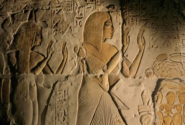 Egypti; Amarna; mm6741; Arkeologia; 18. dynastia;Mayan hauta, Sakkara, Saqqara, Uusi valtakunta, 2001 (kuva)