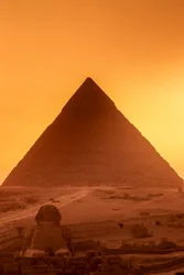 Egyptin vanha valtakunta; Kefren pyramidi ja sfinksi; Giza; Egypti; Egypti