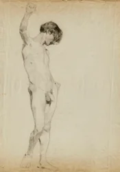 (Untitled) (Study of Standing Male Nude) (Tutkimus seisova mies alaston)