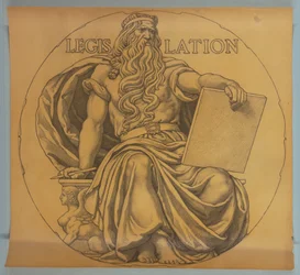 Lainsäädäntö, sarjakuva mosaiikkia varten Wisconsin State Capitol Rotundassa