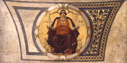 Tutkimus mosaiikkia varten, Wisconsinin osavaltion pääkaupunki, "Justice".