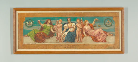 Common Law, tutkimus vasemmalle paneelille "The Reign of Law", Frieze muutoksenhakutuomioistuimelle, New York