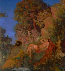 Nukkuva Diana 1924 (Öljy kankaalle)