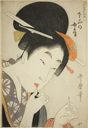 Alemman tason vaimo (Gebon no nyobo), sarjasta "Opas naisten nykytyyleihin (Tosei onna fuzoku tsu)".
