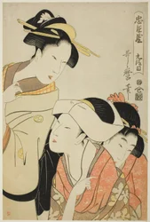 Teko IX (Kudanme), sarjasta "Uskollisten palvelijoiden aarrekammio (Chushingura)", noin 1798-99 (värillinen puupiirros; oban).