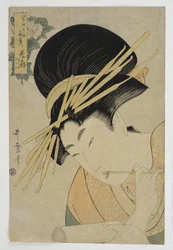 Kurtesaani Hanaogi Ogiya-talosta, 1801