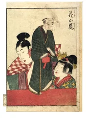 Marionette-kohtaukset mies- ja naismanipulaattoreiden kanssa, c. 1758-1806 (puupainatus paperille)