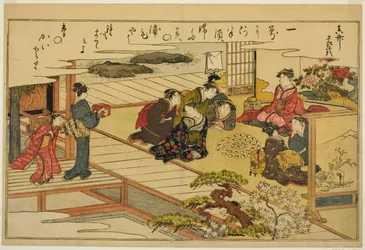 Shell-Matching Game, kuvitetusta kirjasta "Gifts from the Ebb Tide (Shiohi no tsuto)"