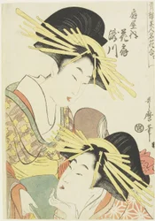 Kurtisaanit Hanao_gi ja Takigawa O_giya-talosta, n. 1805