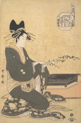 Ogiyan Oiran Hanaogi, sarjasta "Six Jewel Rivers" Mutamagawa, n. 1795-96.