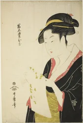 Tomimoto Toyohina, noin 1793 (värillinen puupiirros; oban)