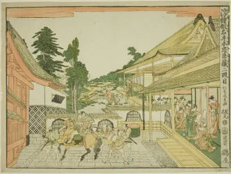 Act II (Nidanme), sarjasta "Perspektiivikuvia uskollisten säilyttäjien varastosta (Uki-e kanadehon Chushingura)"
