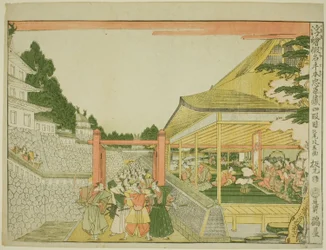 IV näytös (Yondanme), sarjasta "Perspective Pictures of the Storehouse of Loyal Retainers (Uki-e kanadehon Chushingura)"