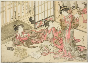 Kado Daikokuyan kurtisaanit kirjasta "Mirror of Beautiful Women of the Pleasure Quarters (Seiro bijin awase sugata kagami)," voi. 2