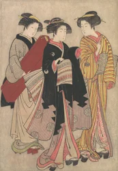 Kaksi geishaa kävelemässä, 1739-1820.